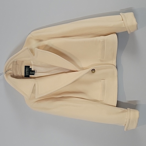 Lauren Ralph Lauren Cream Crop Wool Jacket - Picture 8 of 8